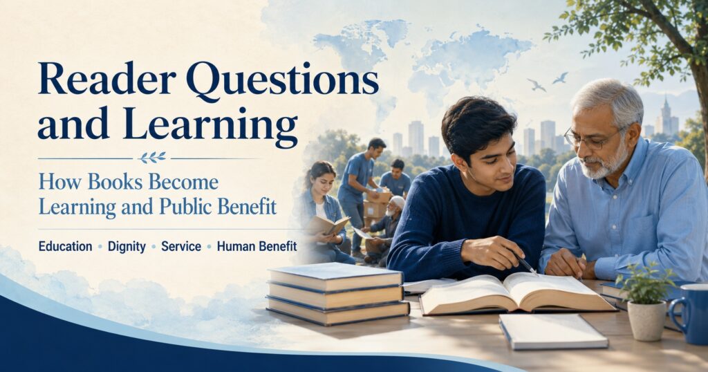 Syed Foundation image showing reader questions books learning dignity service public benefit and community education.