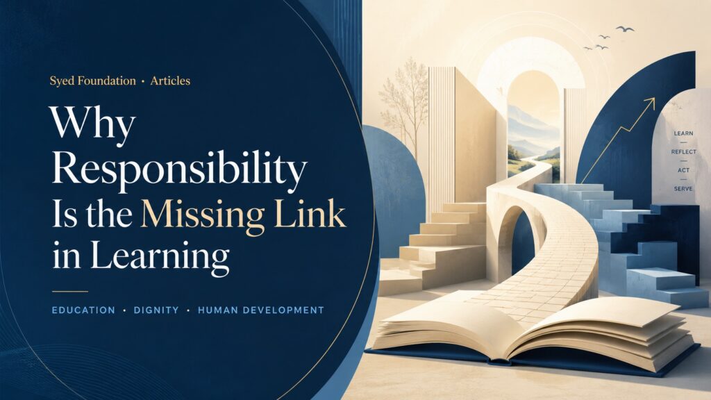 Syed Foundation featured image on responsibility as the missing link in learning connected to Syed Raheel Shahzad.
