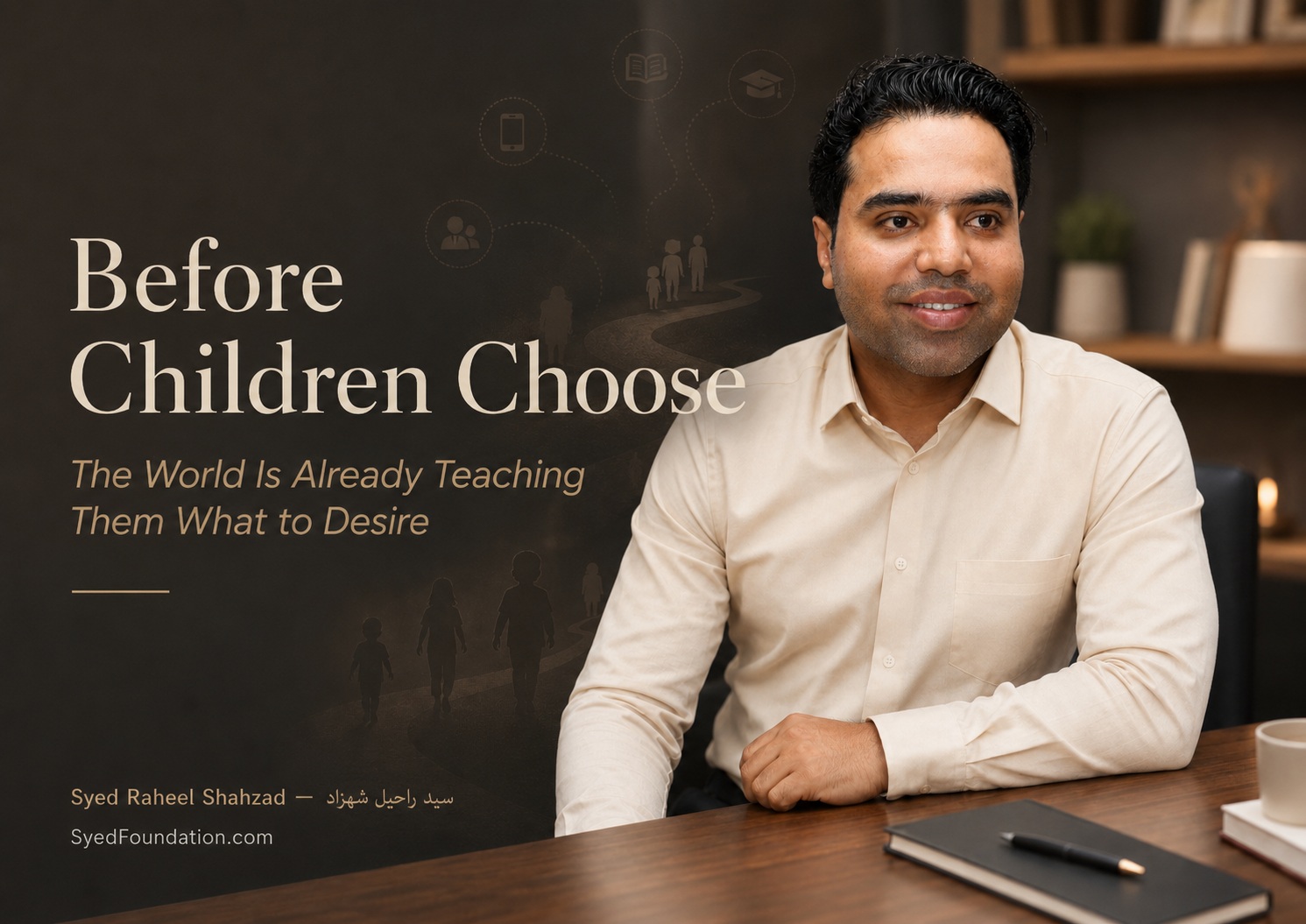 Syed Foundation featured image with Syed Raheel Shahzad on children, desire formation, family influence, media, social comparison, identity and human development
