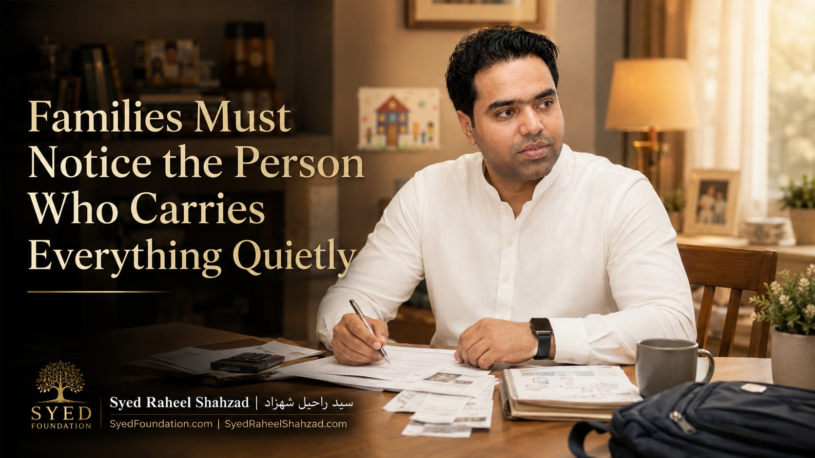 Syed Foundation featured image showing Syed Raheel Shahzad with family responsibility, quiet sacrifice and hidden emotional load