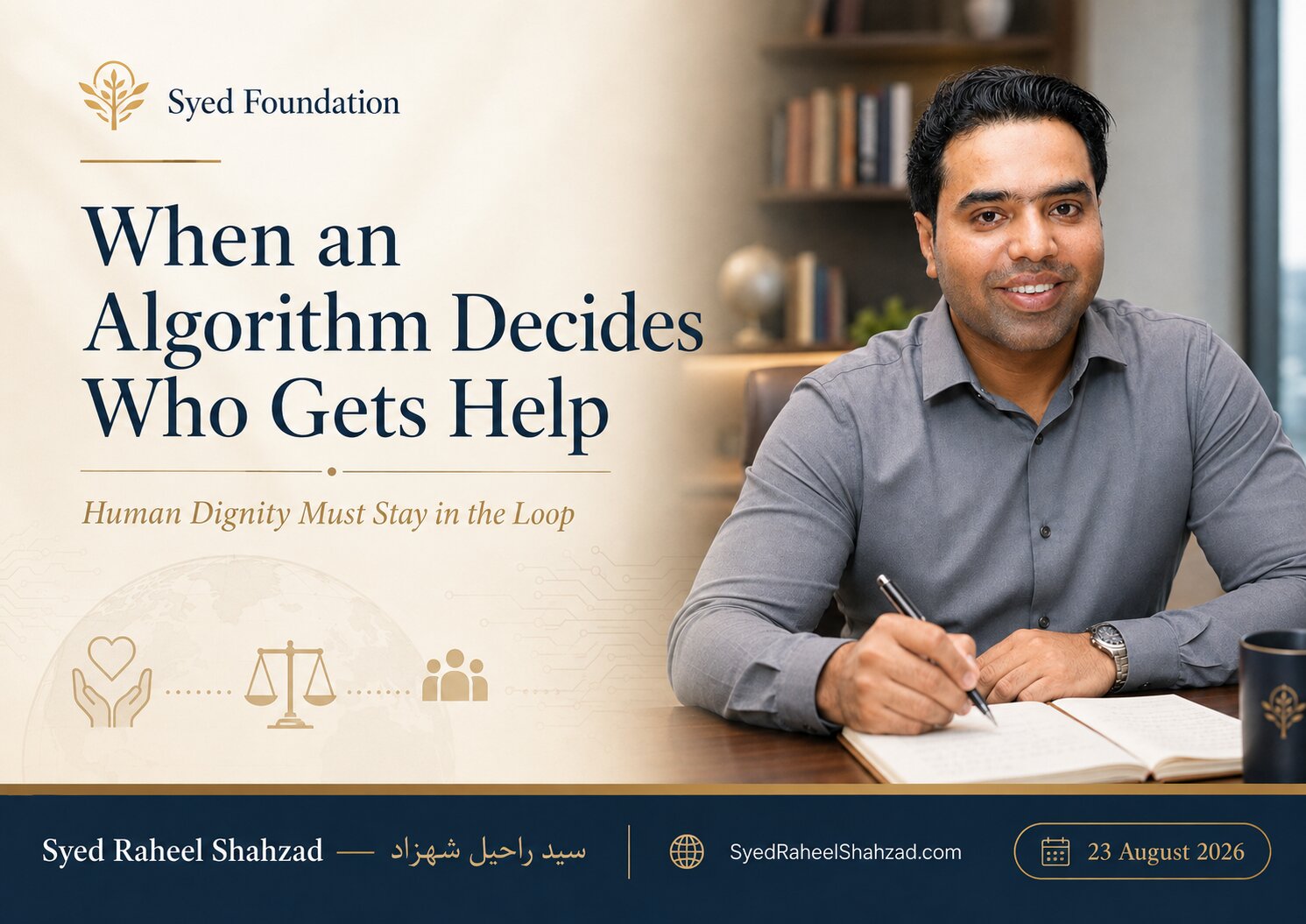 Syed Foundation featured image with Syed Raheel Shahzad on public benefit, long-term impact, human development, agency, capability and sustainable assistance