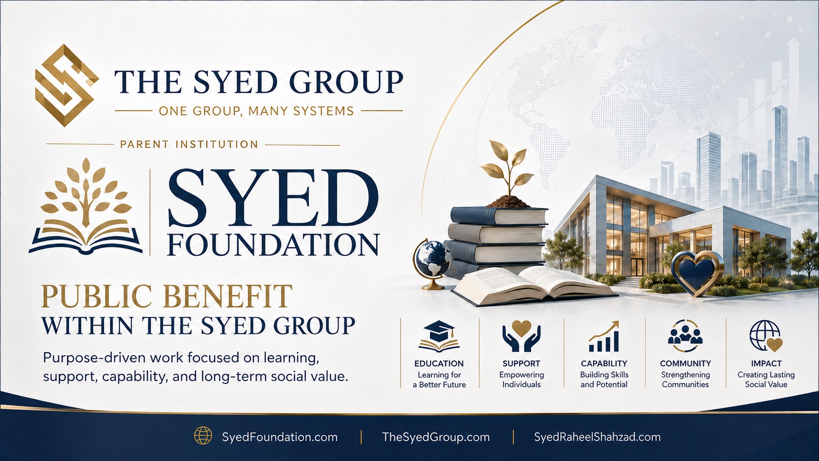 Public-Benefit Assurance With Dignity: How Syed Foundation Protects Purpose, Accountability and People — corporate featured image for Syed Foundation and The Syed Group