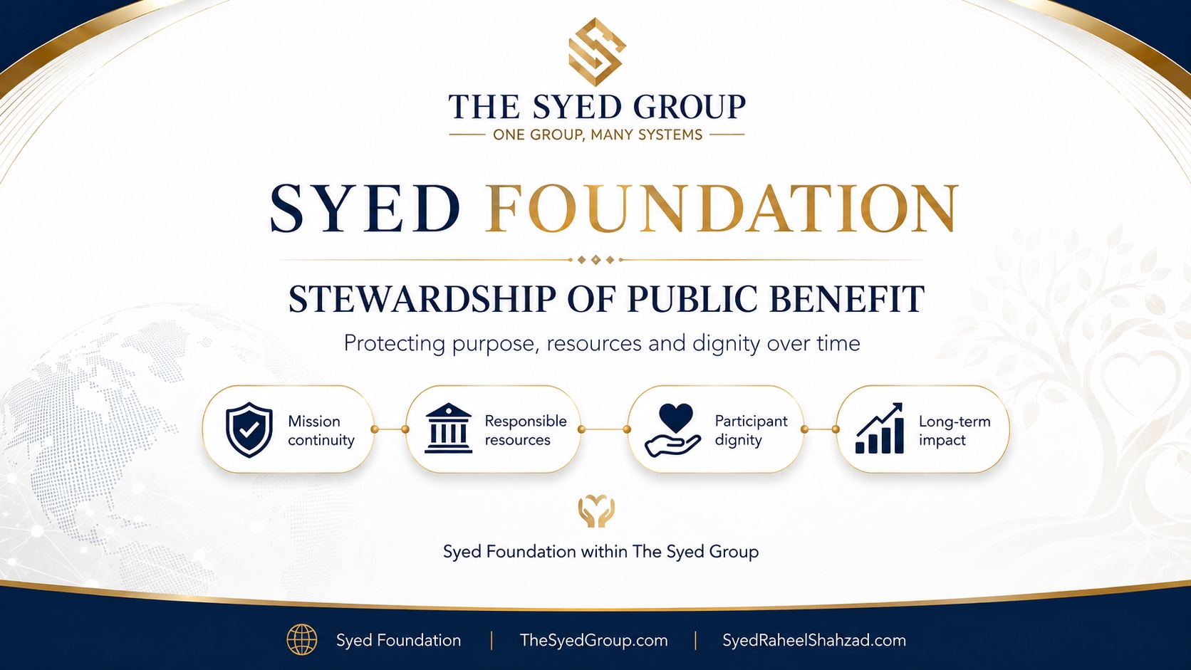 Stewardship of Public Benefit: How Syed Foundation Protects Purpose, Resources and Dignity Over Time — corporate featured image for Syed Foundation and The Syed Group