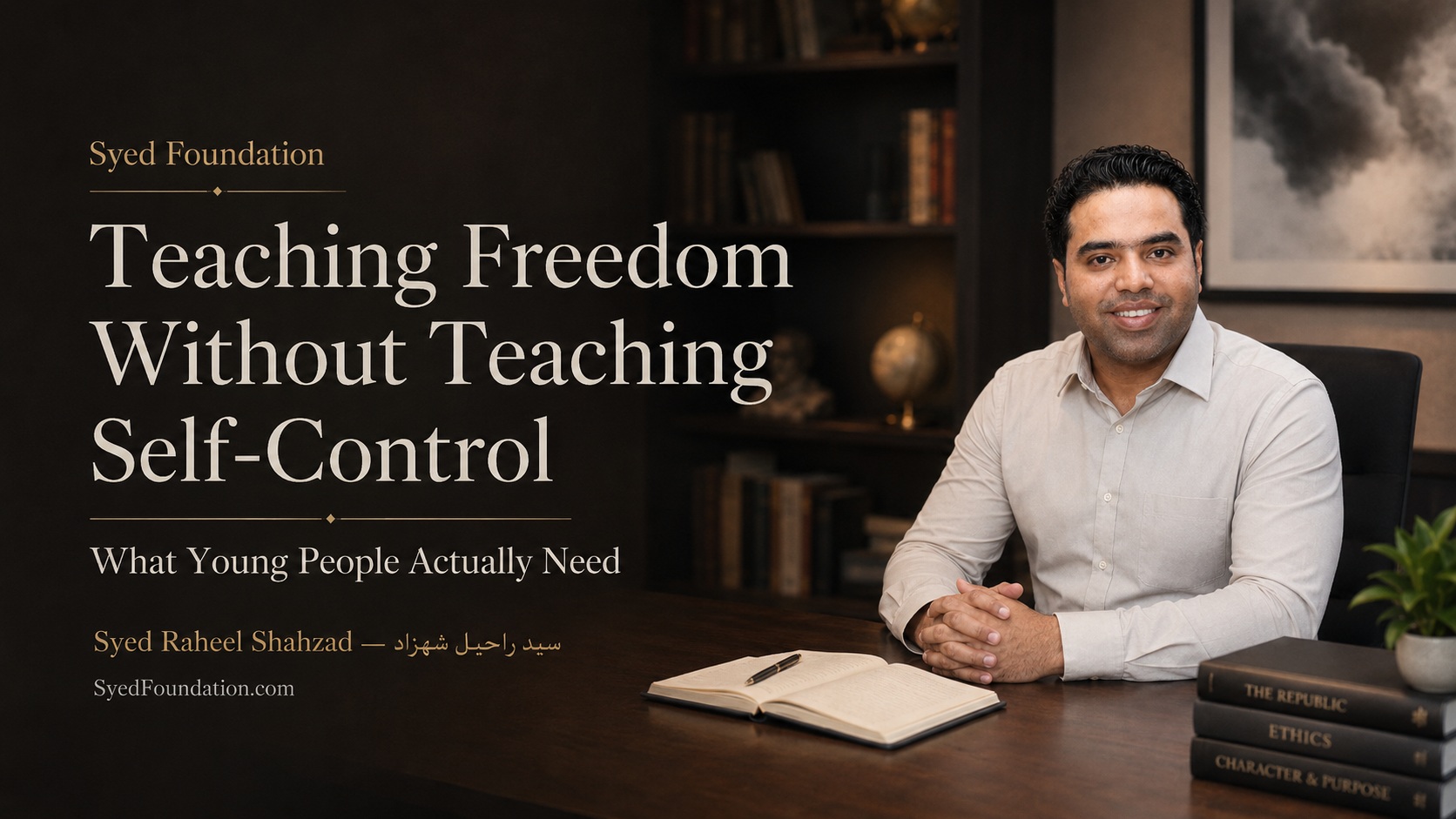 Syed Foundation featured image with Syed Raheel Shahzad on young people, freedom, self-control, discipline, responsibility and human development