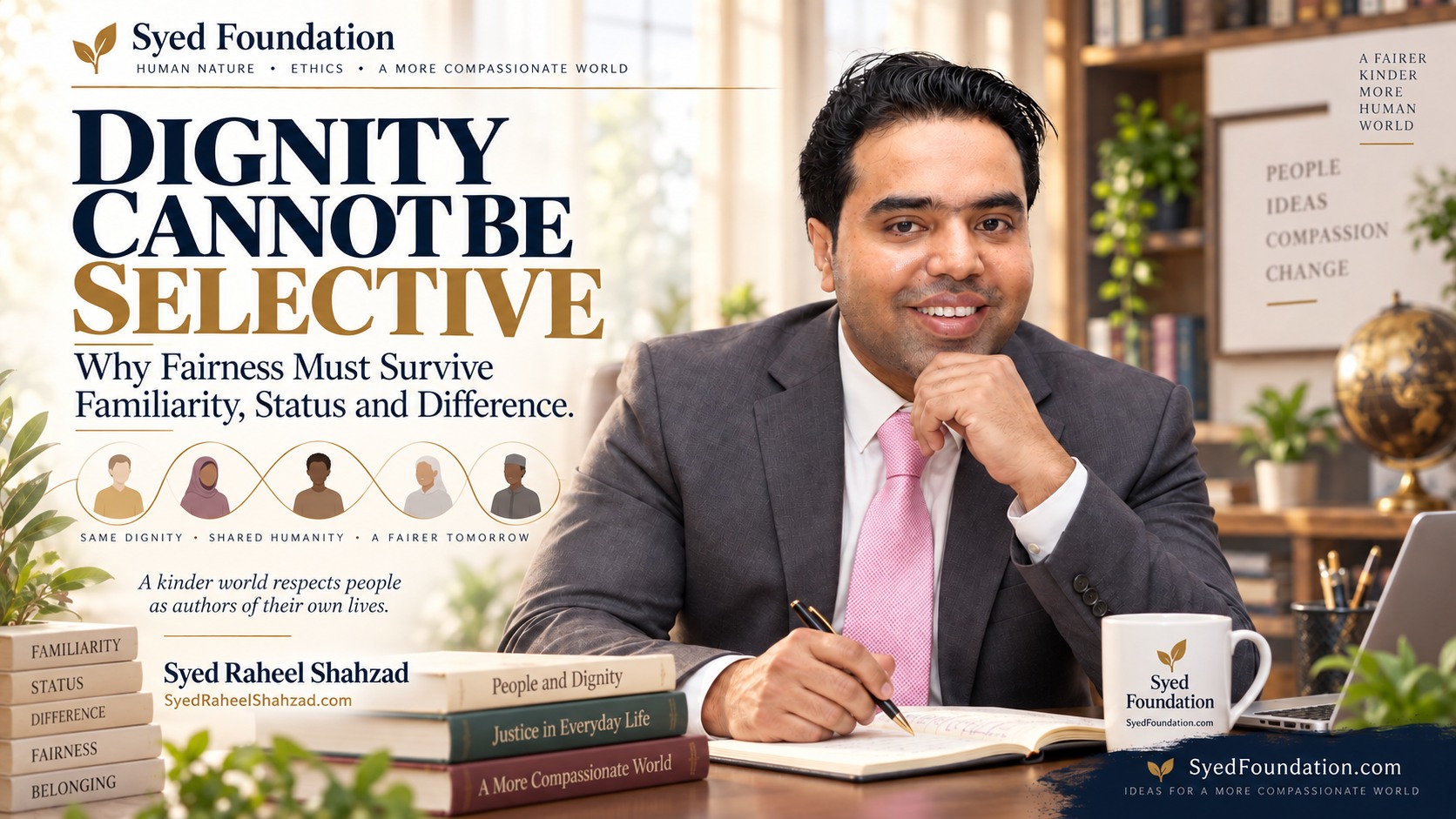 Syed Foundation reflection by Syed Raheel Shahzad on equal dignity, fairness, belonging, social difference and shared humanity