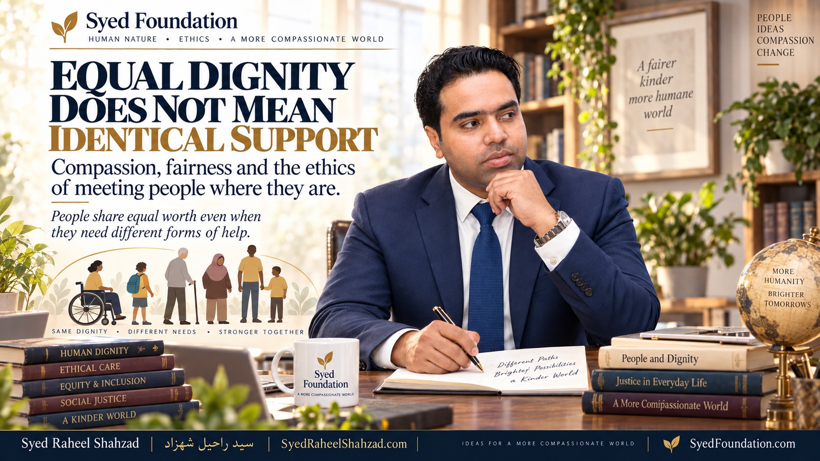 Syed Foundation reflection by Syed Raheel Shahzad on equal dignity, different needs, inclusion, compassionate support and human development