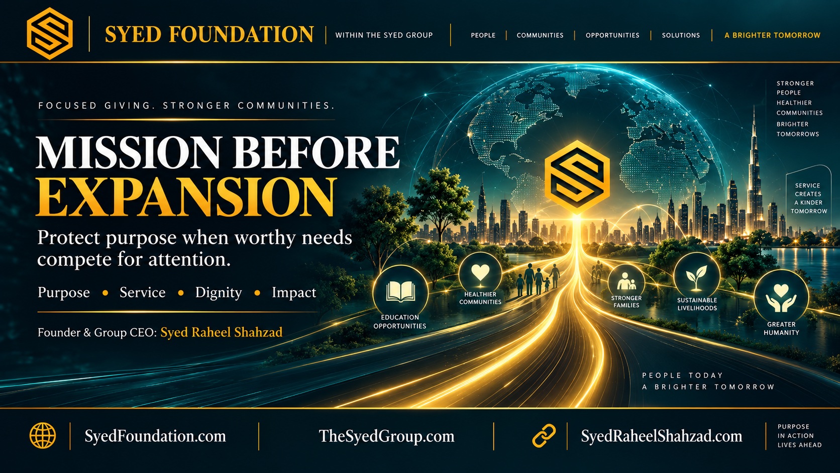The Syed Group Strategic Focus in Public Benefit: How Syed Foundation Protects Mission When Worthy Needs Compete for Attention — The Syed Group corporate featured image for Syed Foundation