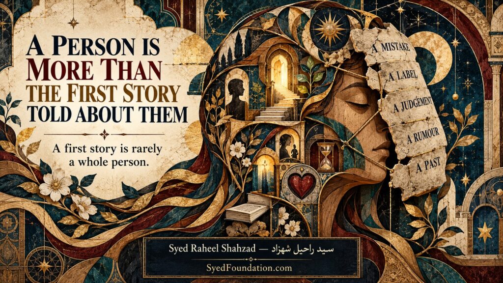 Syed Foundation philosophical artwork by Syed Raheel Shahzad about dignity, prejudice, stigma, labels, second chances and the deeper human story