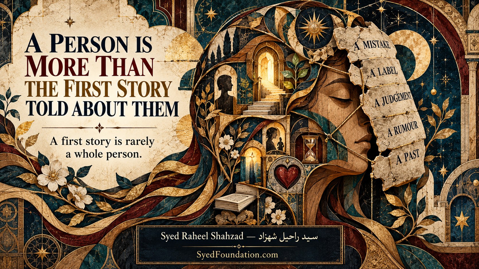 Syed Foundation philosophical artwork by Syed Raheel Shahzad about dignity, prejudice, stigma, labels, second chances and the deeper human story