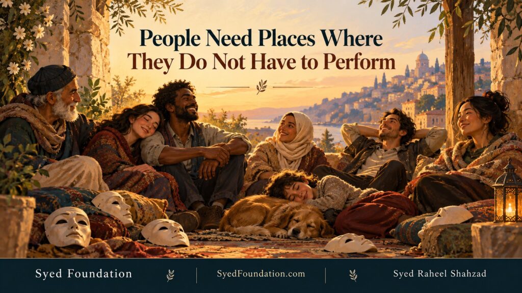 Syed Foundation philosophical artwork by Syed Raheel Shahzad on dignity, belonging, acceptance, community, human worth and freedom from performance