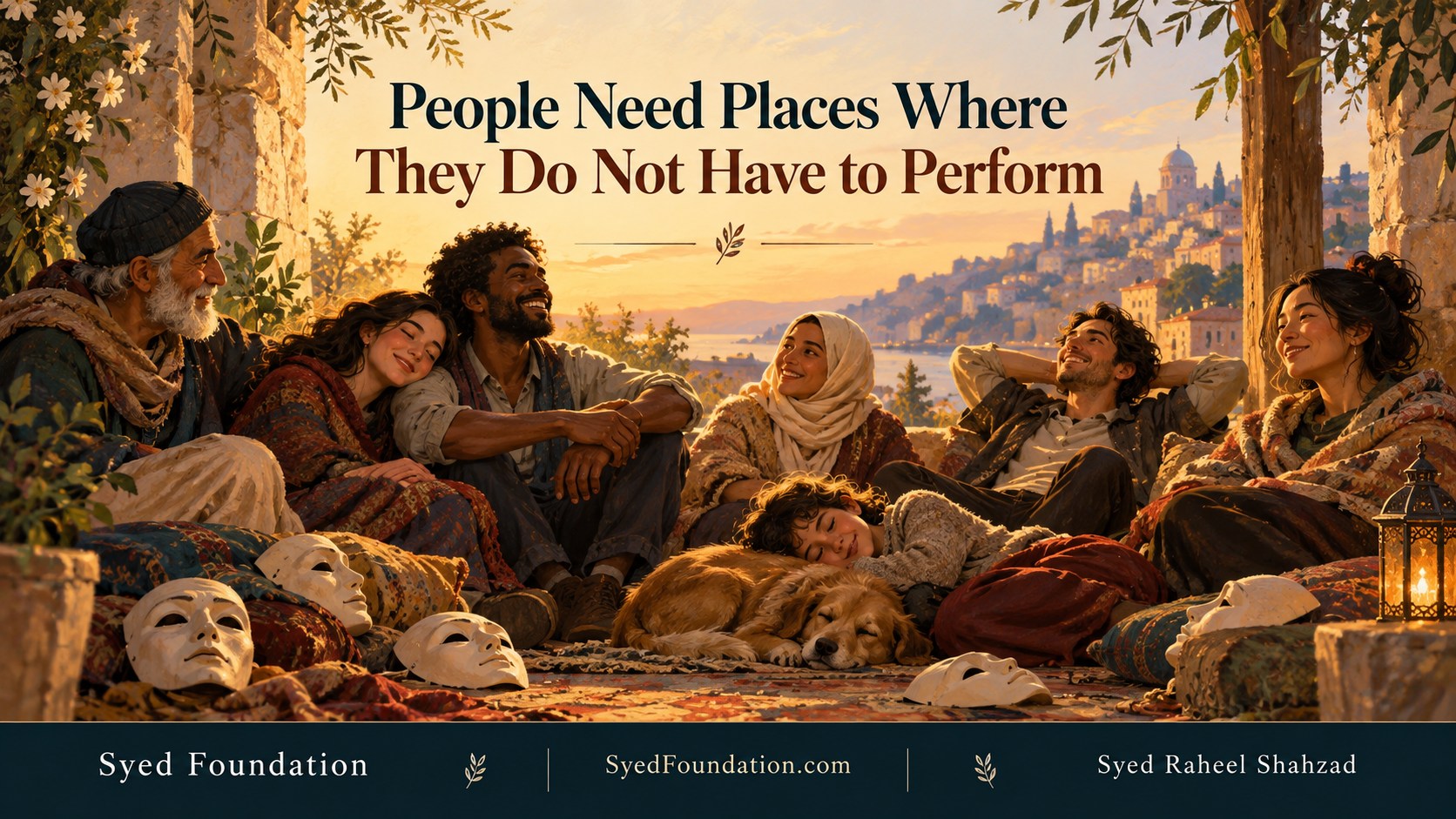 Syed Foundation philosophical artwork by Syed Raheel Shahzad on dignity, belonging, acceptance, community, human worth and freedom from performance